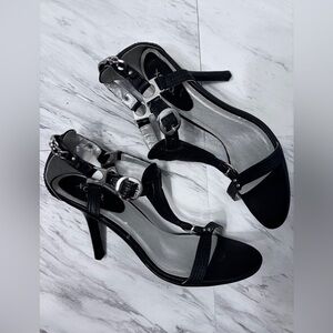 XOXO Black Linked Strappy heels with box Size:
9M